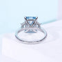 Antique inspired radiant cut lab grown diamond ring in white gold