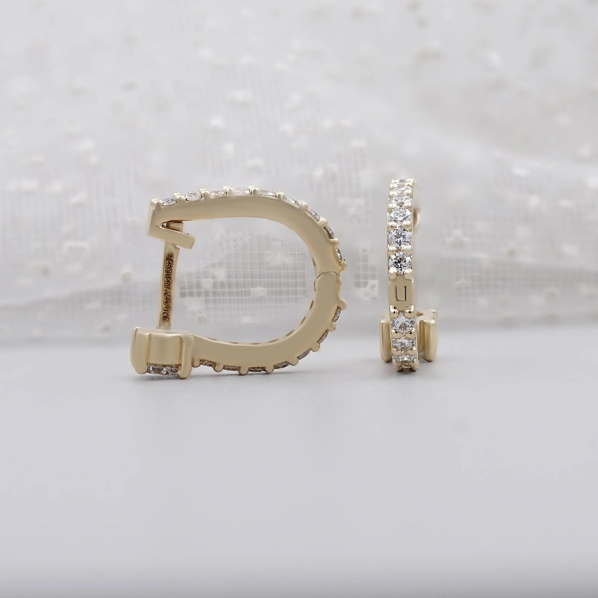 Fine jewelry gift diamond hoops