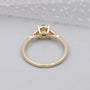 Round diamond bridal ring with leaf inspired side setting