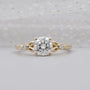 Premium round cut engagement ring with leaf design