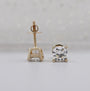 Solitaire cushion diamond stud earrings