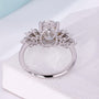 Oval solitaire engagement ring with 4 prong setting in white gold
