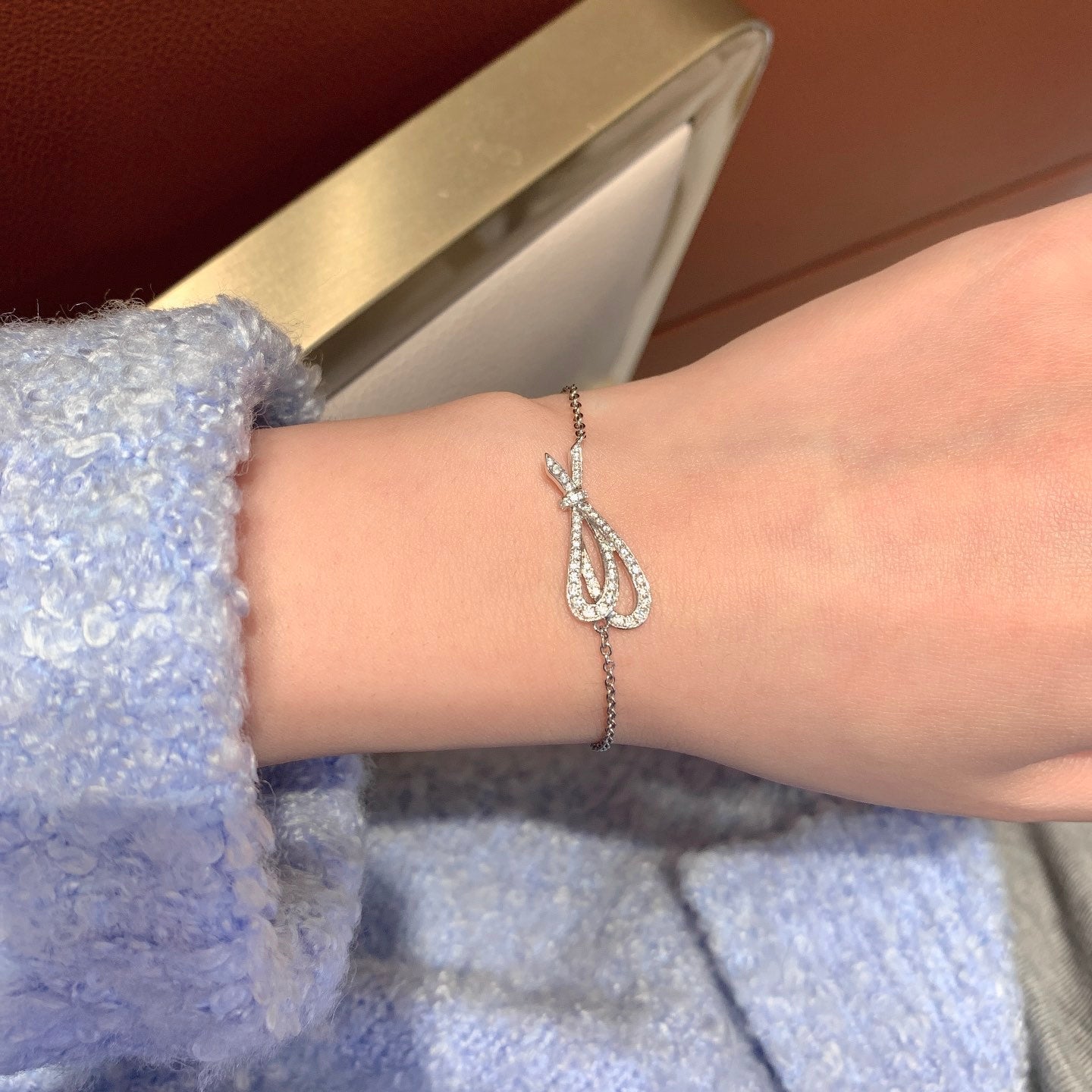 Round 0.50ct Lab Grown Diamond Unique Chain Bracelet, EF Color, VS Clarity - IGI Certified Bracelet