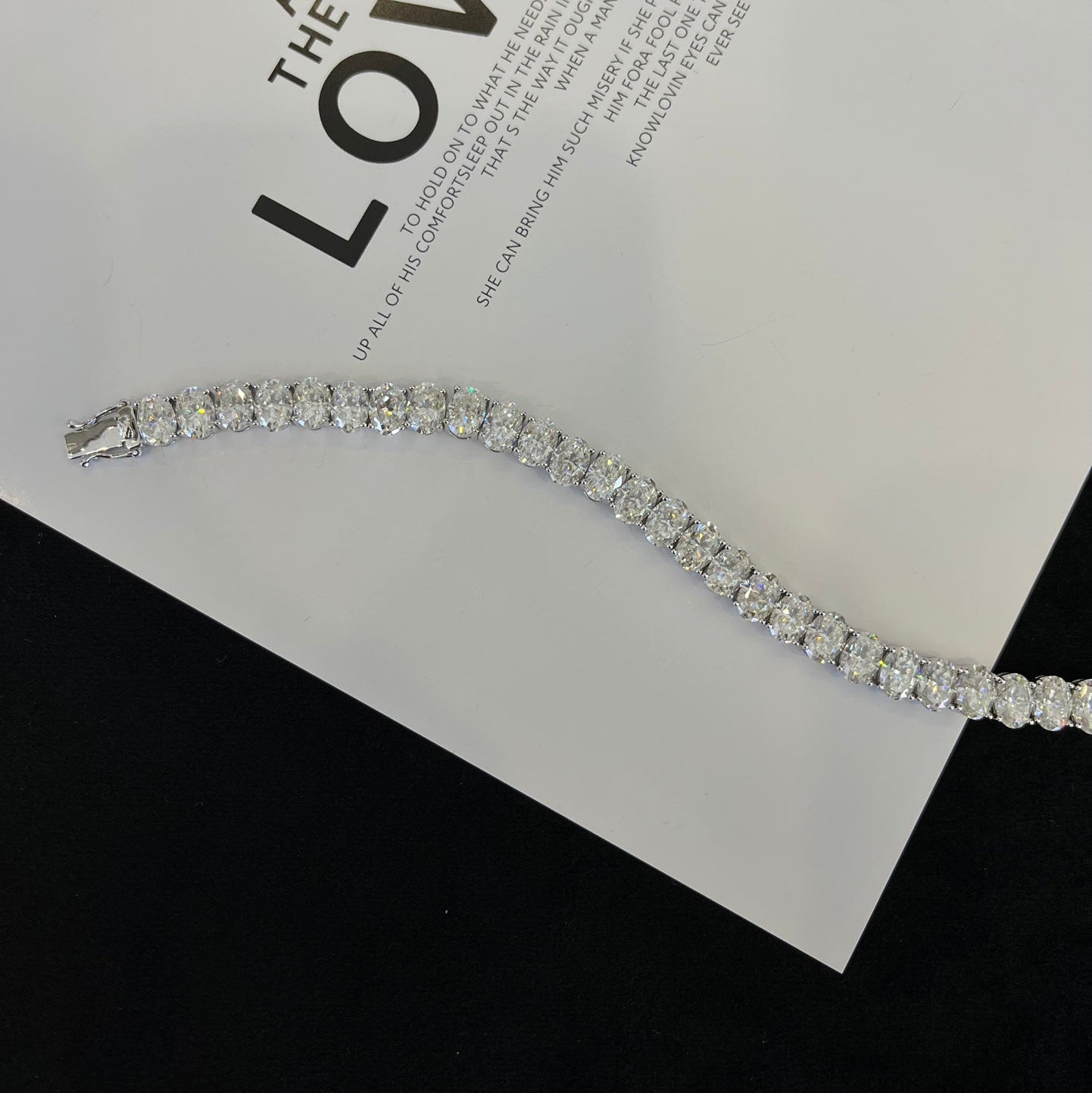 15.00tcw Oval Lab Diamond Tennis Bracelet | White Gold | DEF VVS–VS | IGI Certified