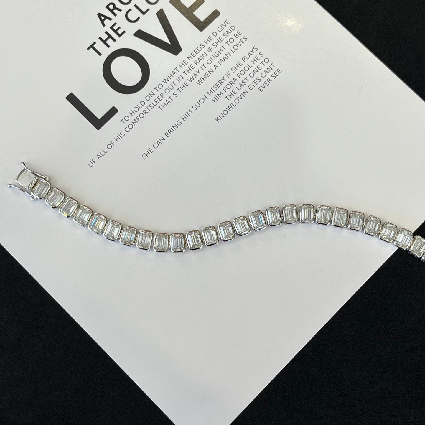 Emerald 10tcw Lab Grown Diamond Bezel Style Bracelet, EF Color, VS Clarity - IGI Certificate Bracelet