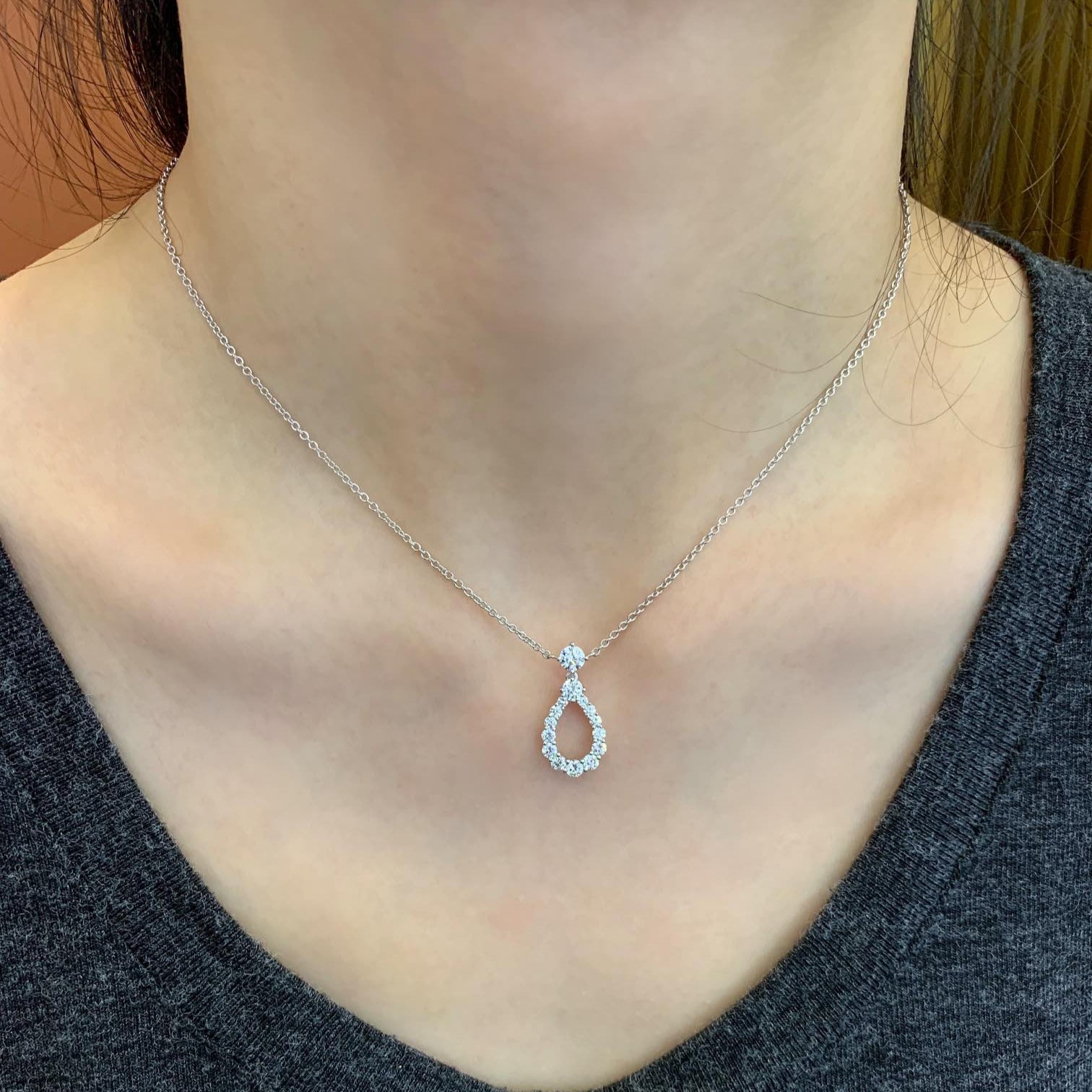 Round 1.30tcw Lab Diamond Solitaire Pendant Necklace | IGI Certified | EF VS | Gold Options