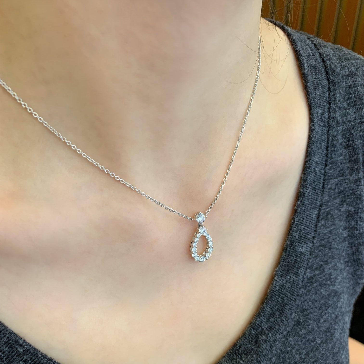 Round 1.30tcw Lab Diamond Solitaire Pendant Necklace | IGI Certified | EF VS | Gold Options