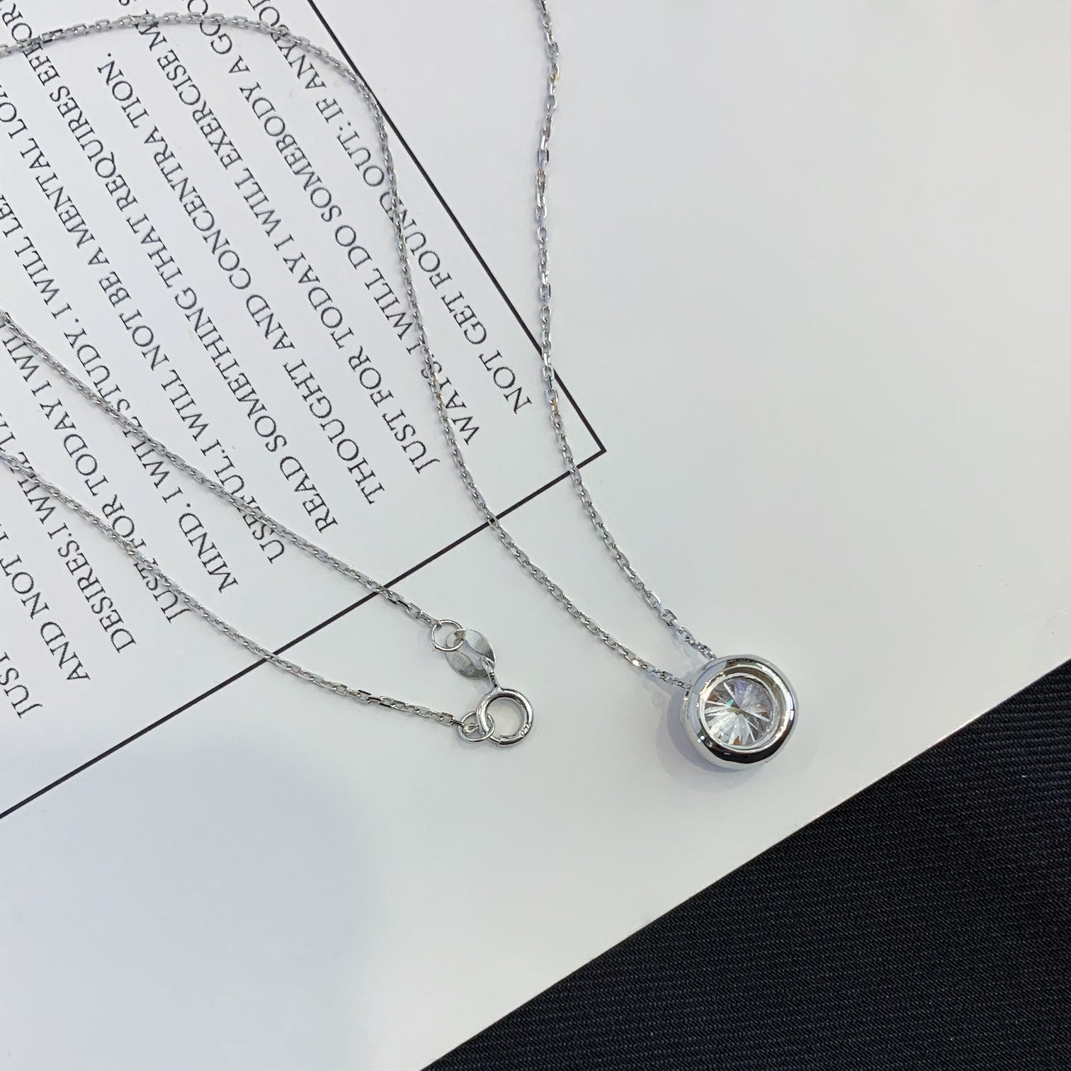 Round 1.00ct Lab Grown Diamond Bezel Style Necklace, D-E-F Color, VVS-VS Clarity - IGI Certified Necklace