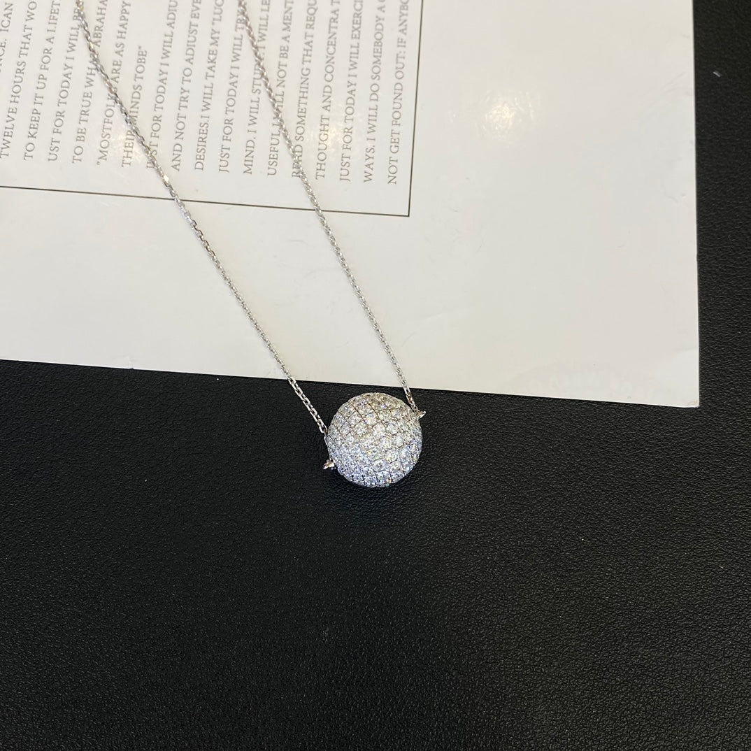 Round 4.50tcw Lab Diamond Ball Pendant Necklace | IGI Certified | EF VS | Custom Gold