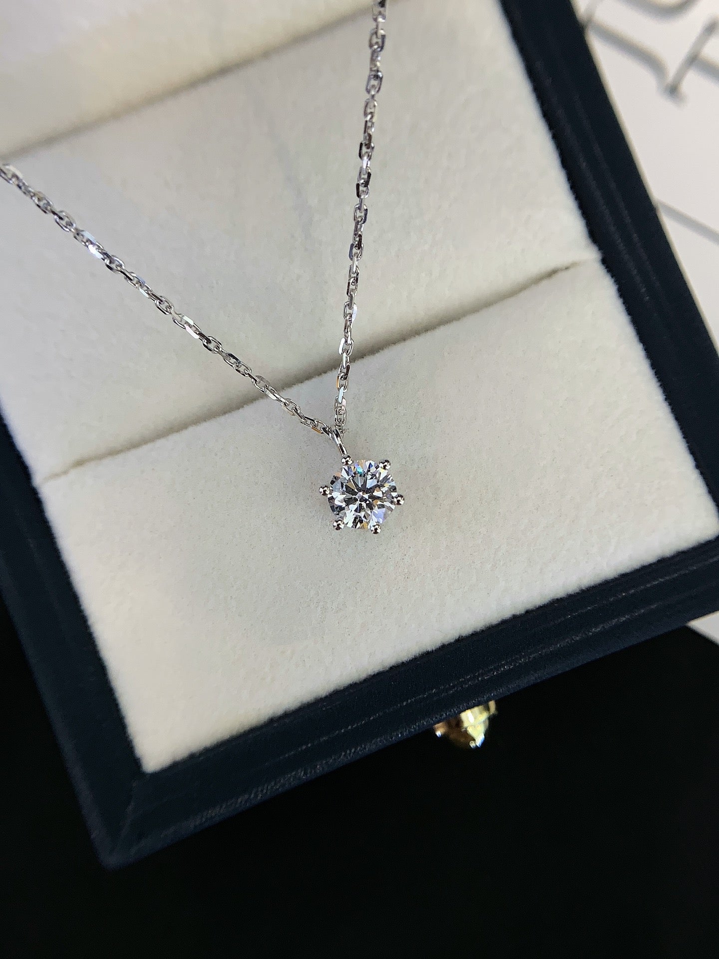 Round 0.60ct Lab Grown Diamond 6 Prong Basket Pendant, D-E-F Color, VVS - VS Clarity - IGI Certified Necklace