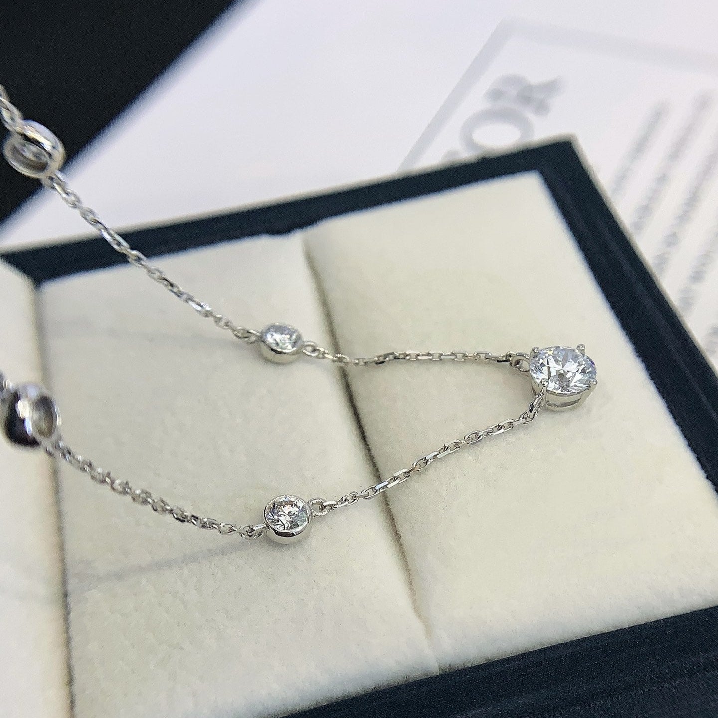 Round 2.00tcw Lab Grown Diamond The Yard Necklace, D-E-F Color, VVS-VS Clarity - IGI Certified Necklace