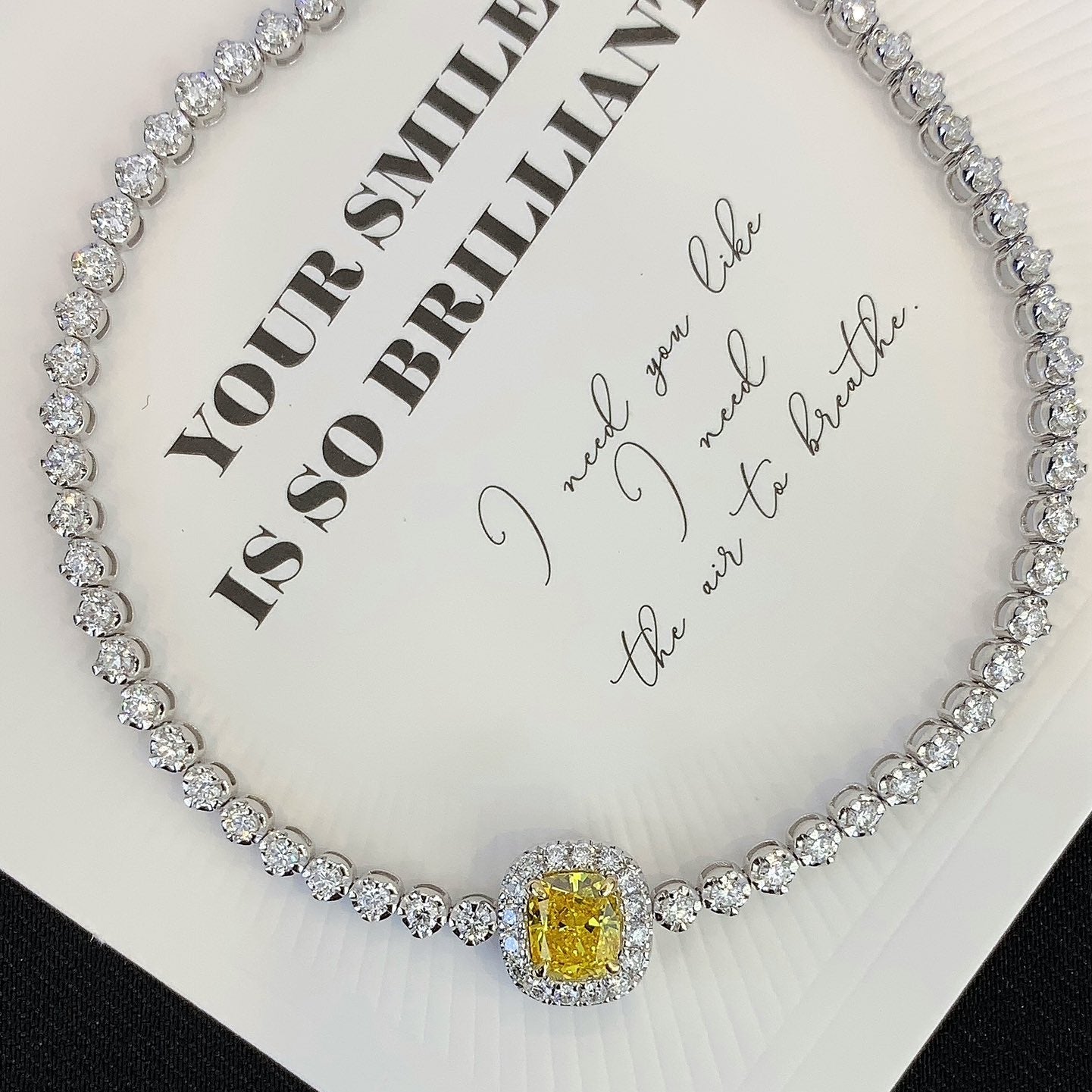 Cushion 1.80tcw Fancy Yellow Lab Grown Diamond Round White Halo Side Stone Bracelet, VS Clarity, IGI Certified Bracelet