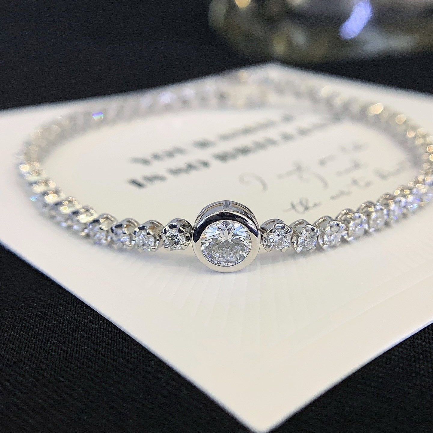 6.50tcw Round Lab Diamond Bezel Tennis Bracelet | DEF VVS–VS | IGI Certified | White Gold