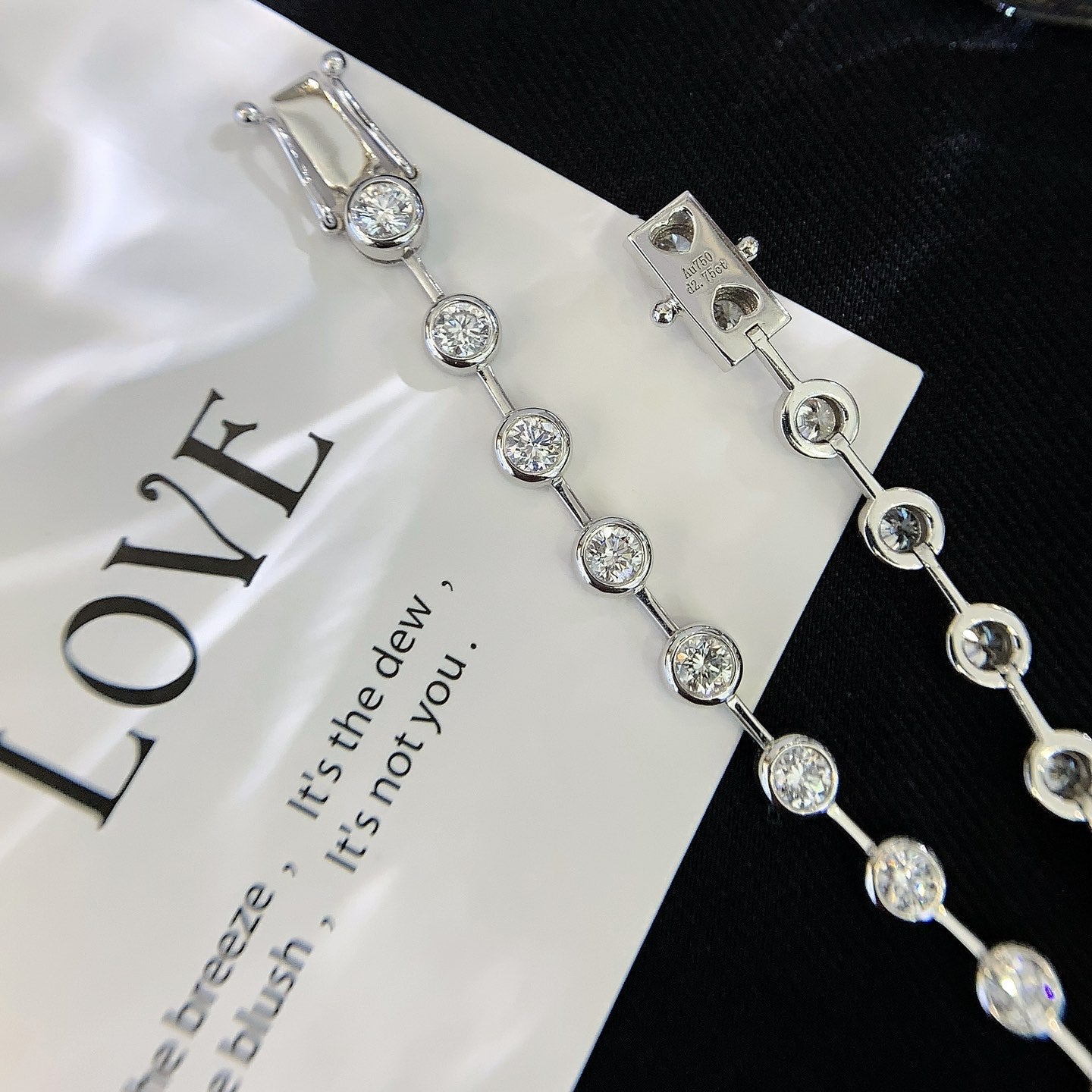 Round 2.50tcw Lab Grown Diamond White Gold Bezel Style Tennis Bracelet, EF Color, VS Clarity