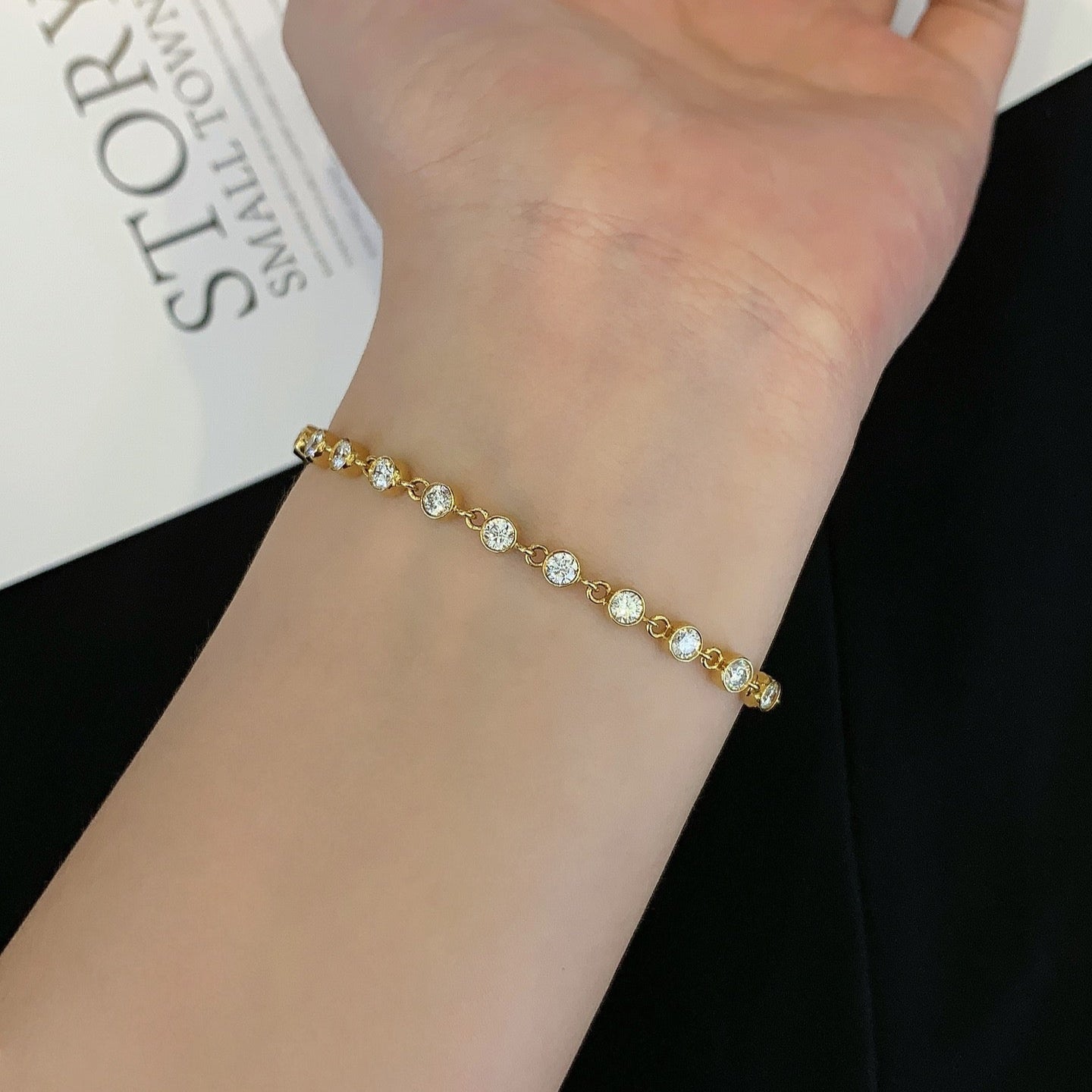 Round 1.50tcw Lab Grown Diamond Bezel Style Tennis Bracelet, EF Color, VS Clarity - IGI Certified Bracelet
