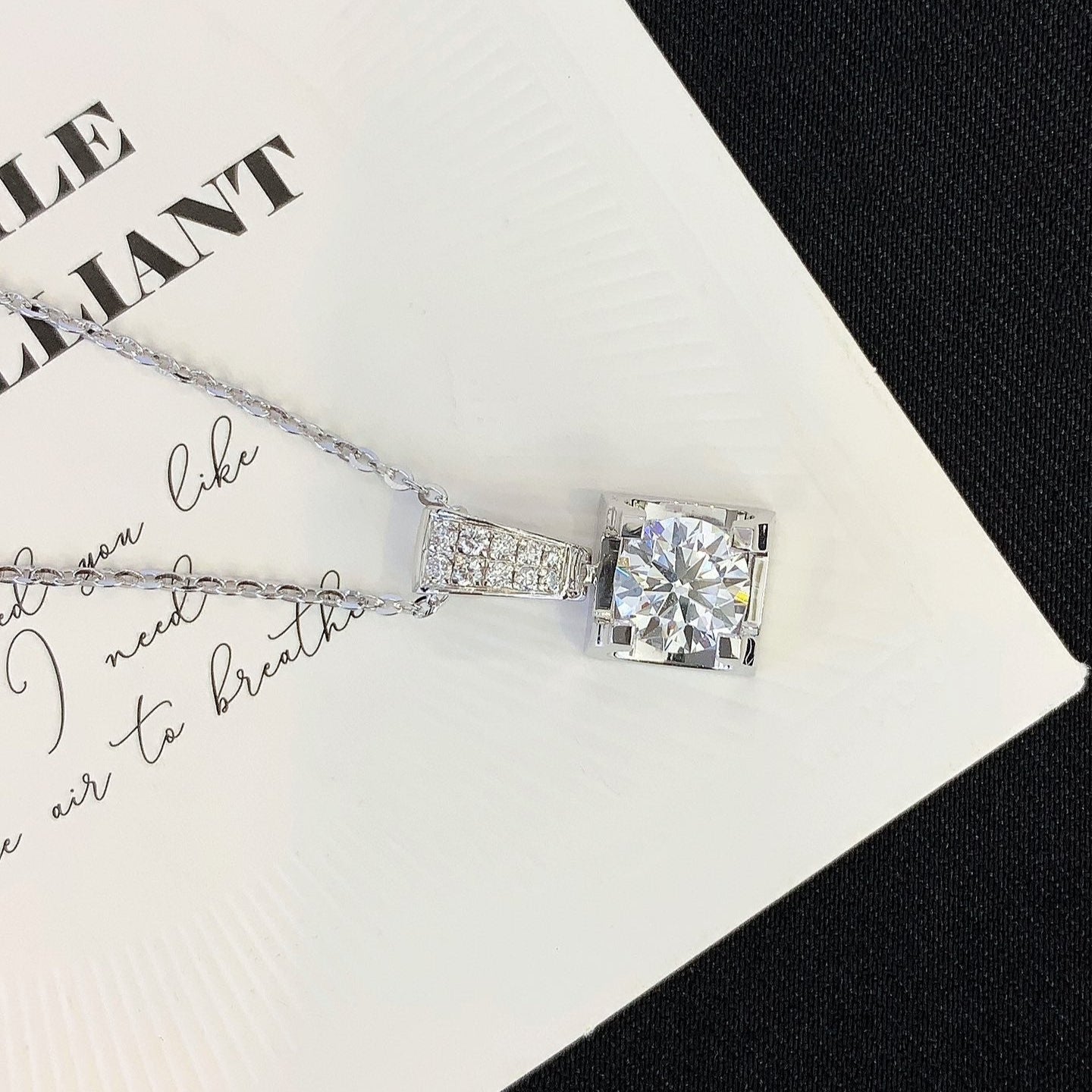 Round 1.10tcw Lab Grown Diamond C De Cartier Set Pendant Necklace, D-E-F Color, VVS-VS Clarity