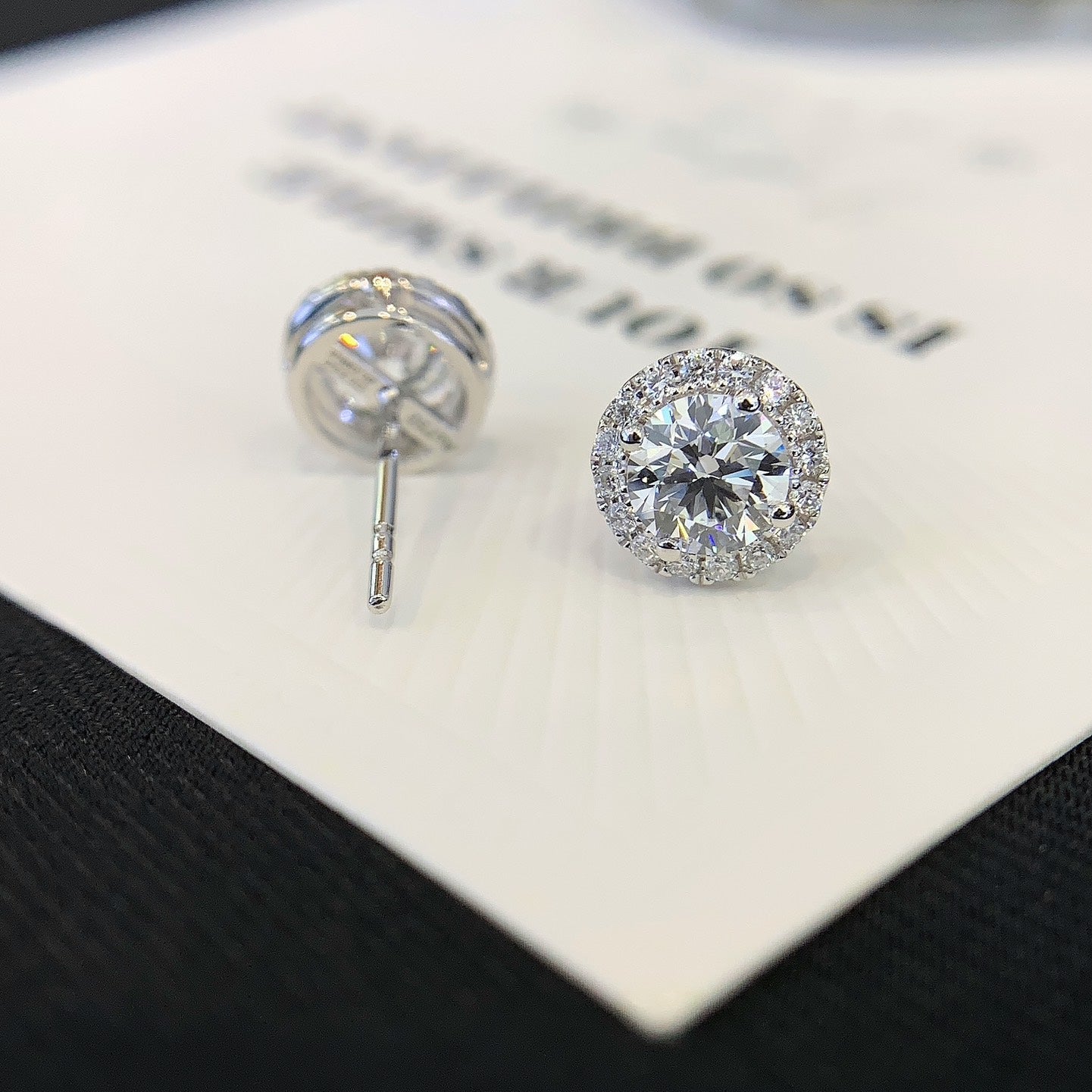 1.40tcw Lab Grown Diamond Round Halo Set Stud Earring, D-E-F Color, VVS-VS Clarity
