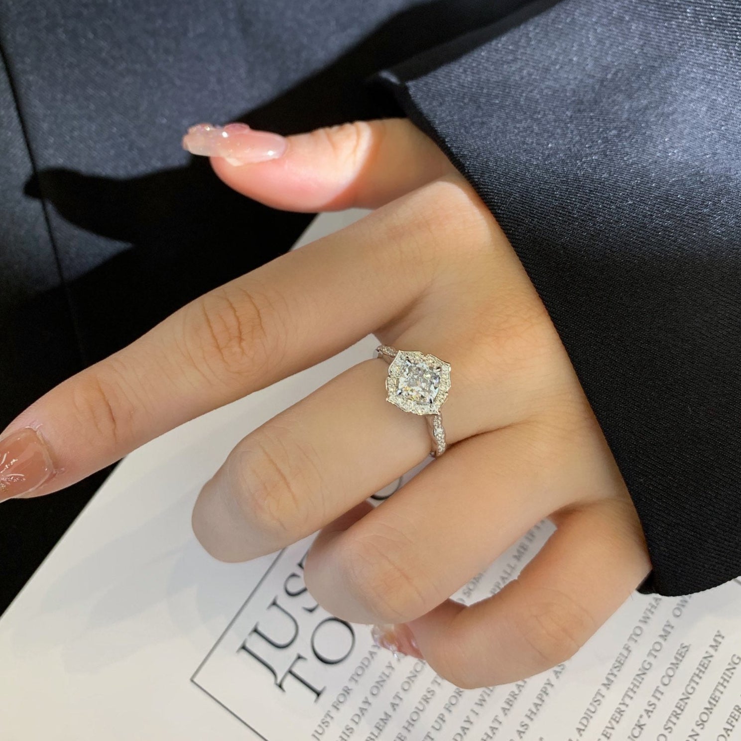 1.90tcw Cushion Lab Grown Diamond Engagement Ring | Halo Cathedral | IGI Certified | Custom Gold