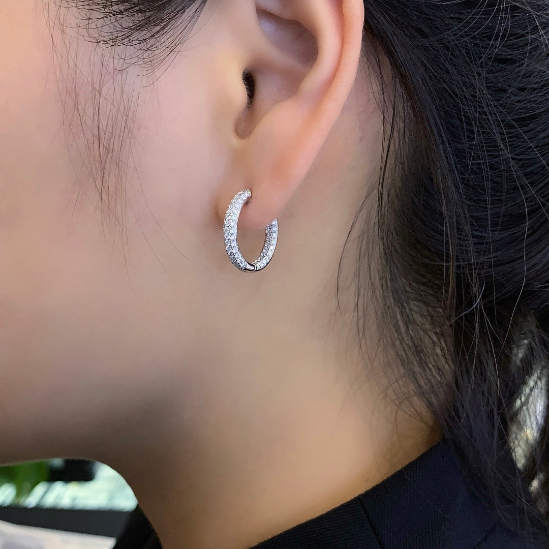 2.40tcw Lab Grown Diamond Round Hoop Earring, EF Color, VS Clarity