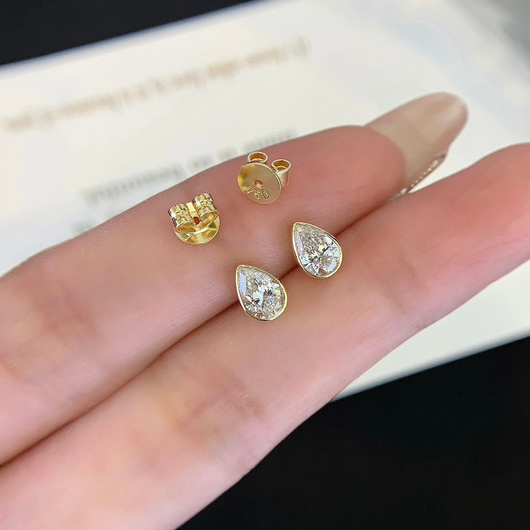 0.60tcw Lab Grown Diamond Pear Stud Earring, EF Color, VS Clarity