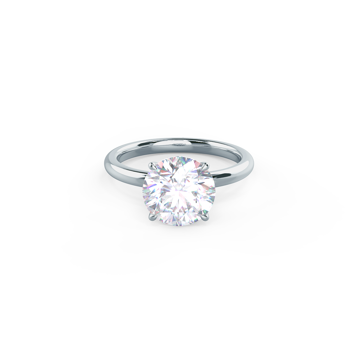 ROUND CLASSIC FOUR PRONG SOLITAIRE Lab grown Diamond Ring DEF Color VS+ Clarity