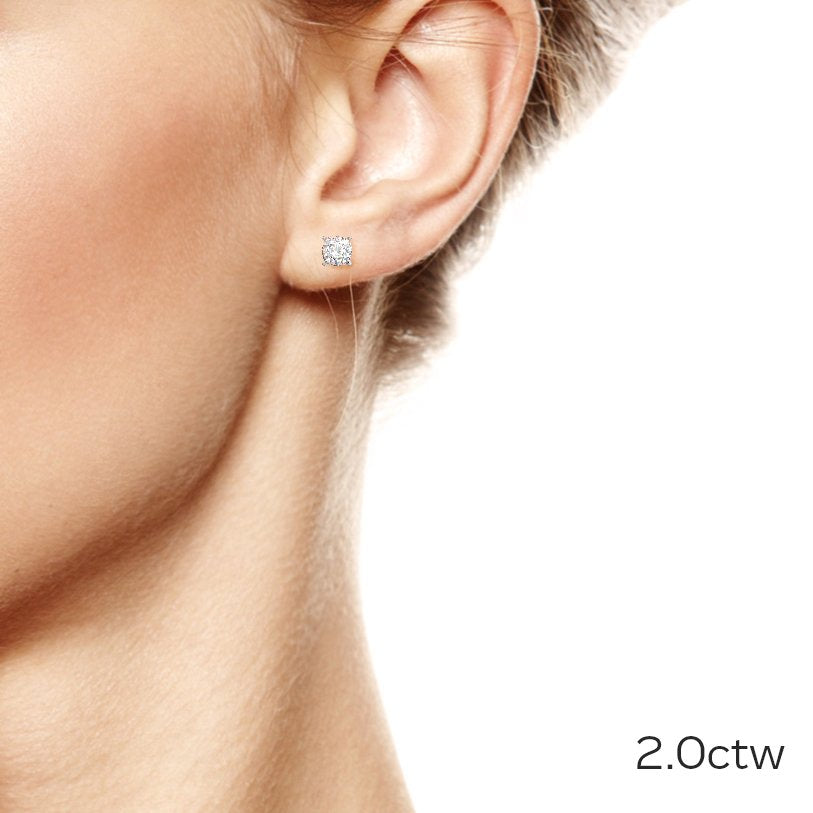 Boucles d’oreilles en diamant Diamond Stud cultivées en laboratoire DEF Color VS+ Clarity