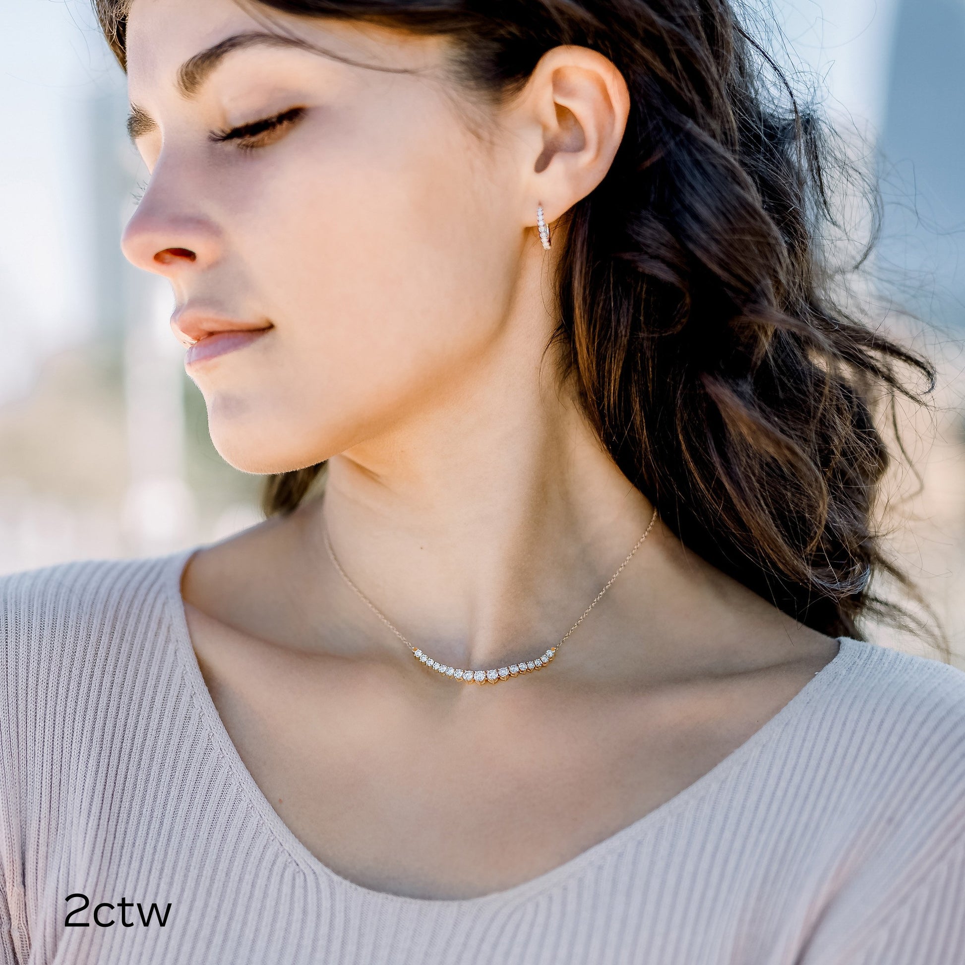 Mini Riviera Choker Lab grown Diamond DEF Color VS+ Clarity