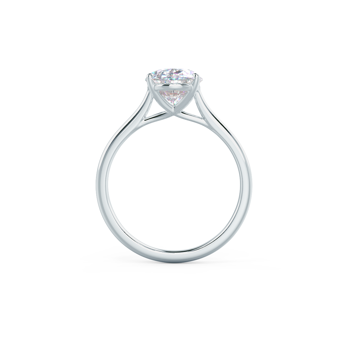 OVAL TRELLIS SOLITAIRE Lab grown Diamond Ring DEF Color VS+ Clarity
