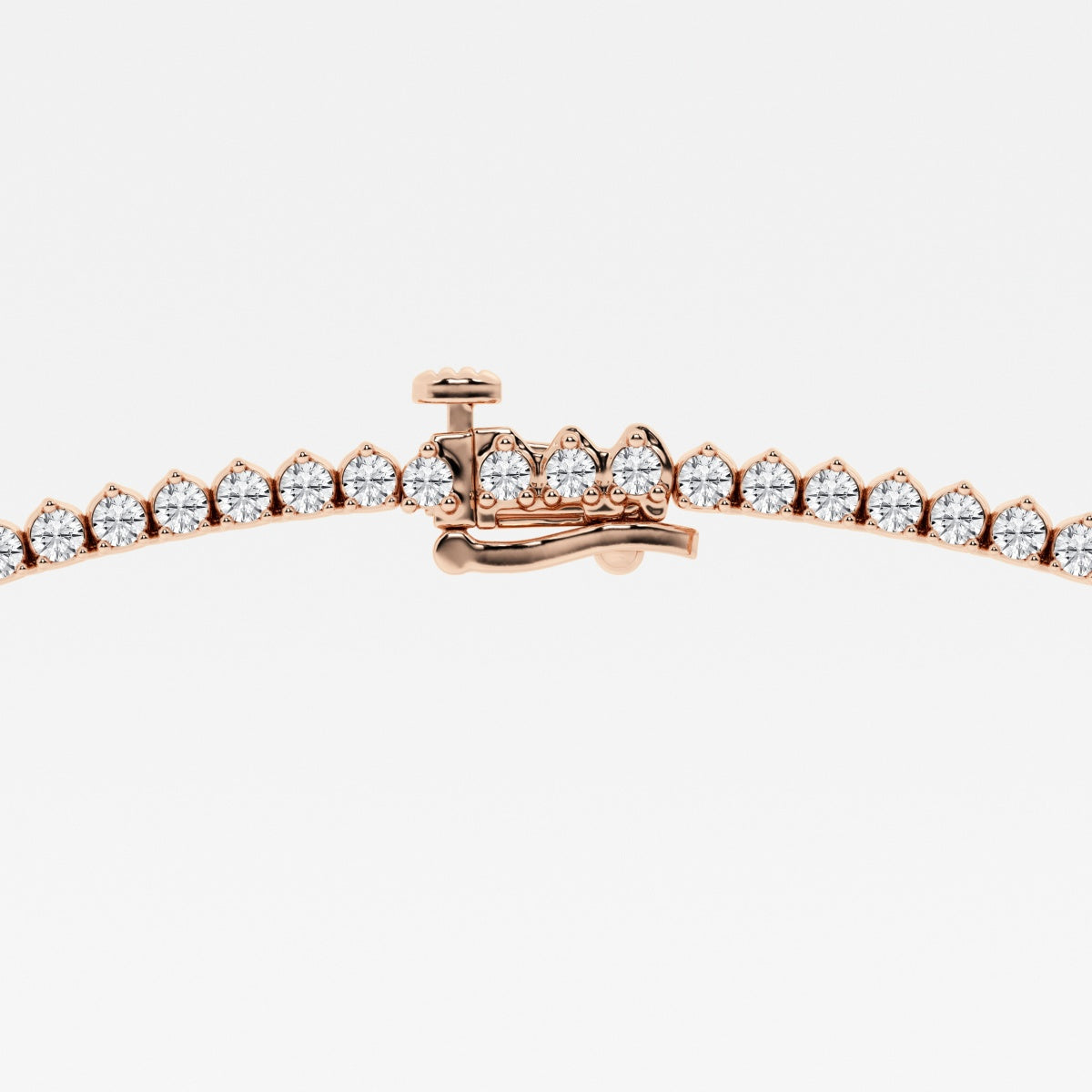 Round Lab Grown Diamond Tennis Necklace, EF Color, VS Clarity, IGI Certified