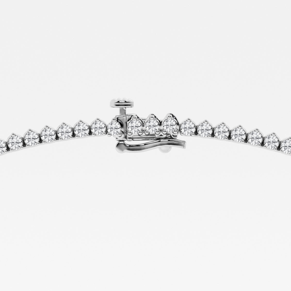 Round Lab Grown Diamond Tennis Necklace, EF Color, VS Clarity, IGI Certified