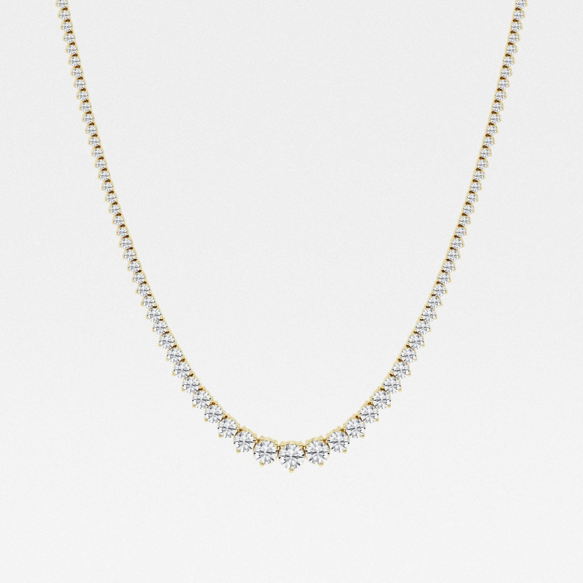 Round Lab Grown Diamond Tennis Necklace, EF Color, VS Clarity, IGI Certified