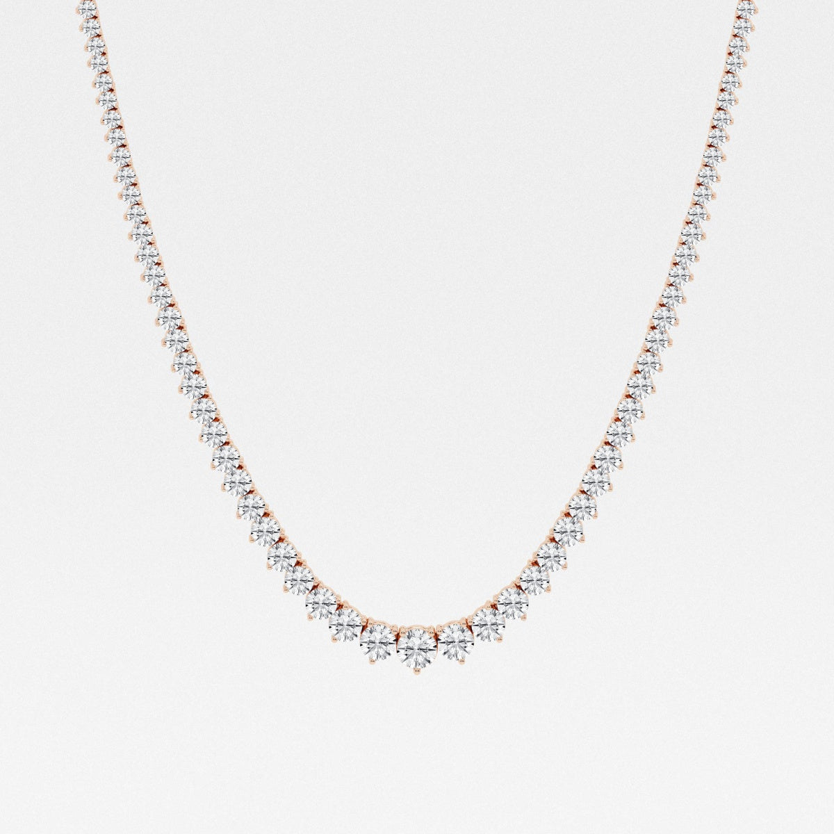 12 ctw Round Lab Grown Diamond Graduated Riviera Fashion Necklace