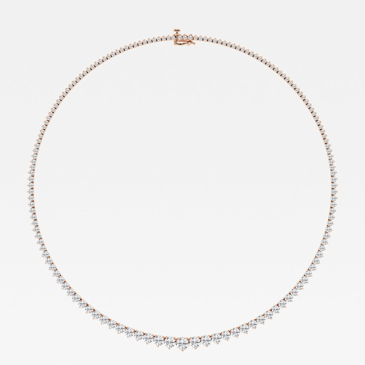 12 ctw Round Lab Grown Diamond Graduated Riviera Fashion Necklace