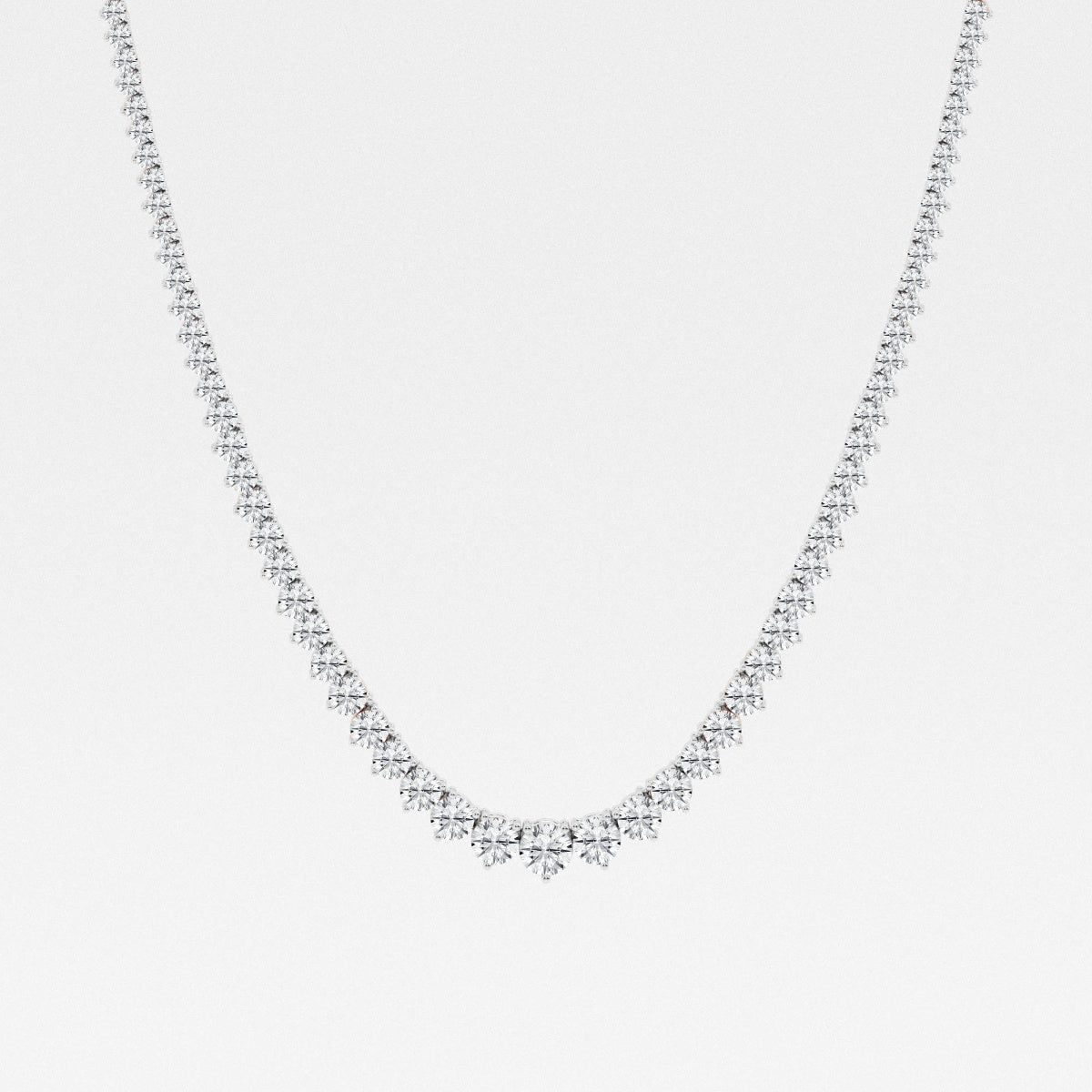 12 ctw Round Lab Grown Diamond Graduated Riviera Fashion Necklace