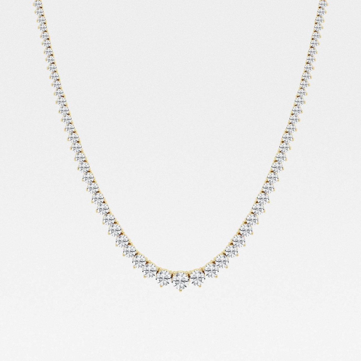 12 ctw Round Lab Grown Diamond Graduated Riviera Fashion Necklace