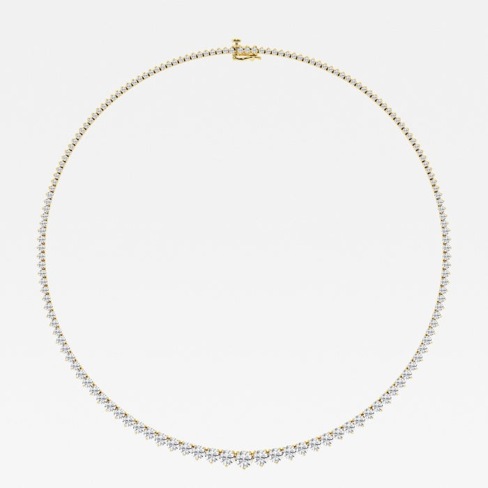 12 ctw Round Lab Grown Diamond Graduated Riviera Fashion Necklace