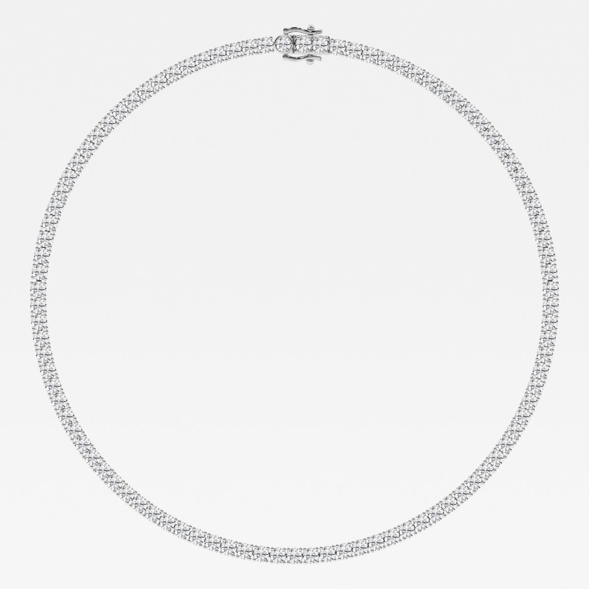 Round Lab Grown Diamond Tennis Necklace, EF Color, VS Clarity, IGI Certified