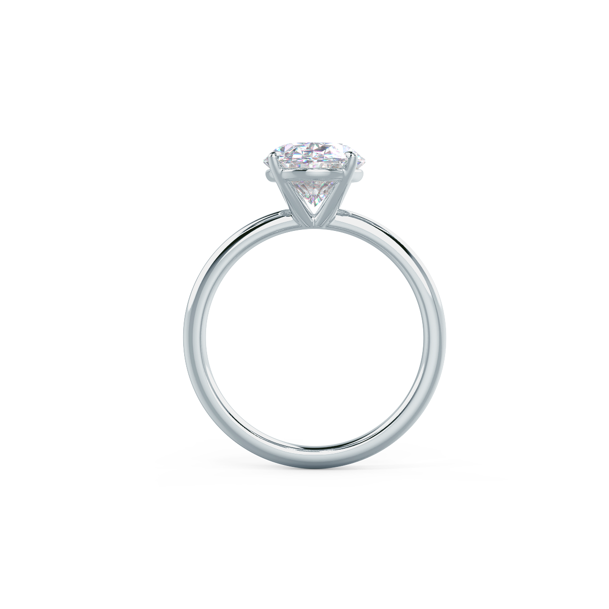 OVAL PETITE FOUR PRONG SOLITAIRE Lab grown Diamond Ring DEF Color VS+ Clarity