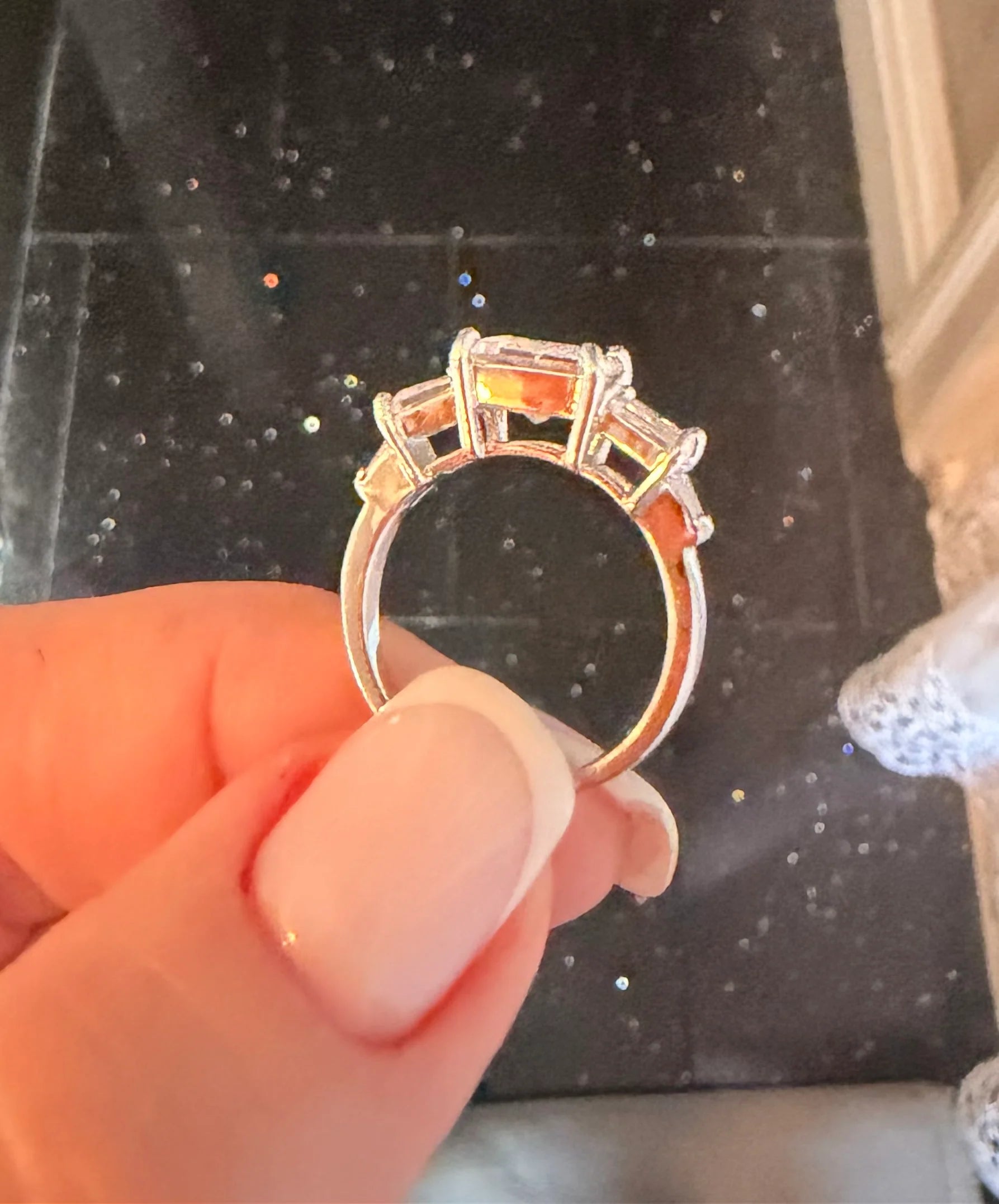 Custom Order - Patricia Biegel | 3CT Princess | Side Stones | D - FL | Platinum | Ring Size-6 | First Part Payment