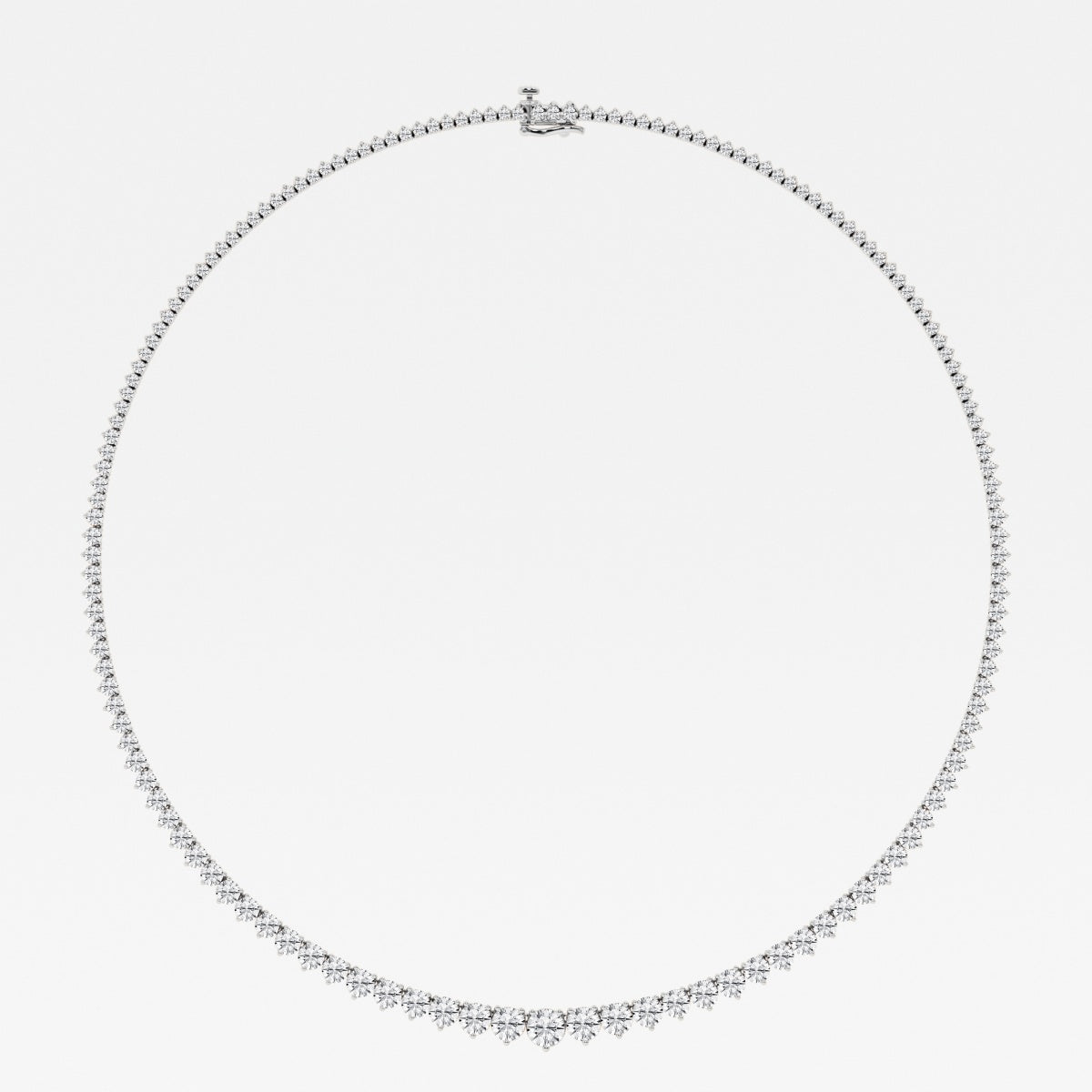 12 ctw Round Lab Grown Diamond Graduated Riviera Fashion Necklace