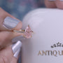 Yellow gold pear pink diamond engagement ring