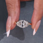 Lab grown diamond solitaire ring horizontal oval