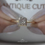 Yellow gold M diamond ring detailed view