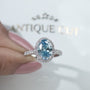 White Gold Fancy Blue Diamond Engagement Ring Oval Halo