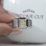 Antiquecut lab grown yellow diamond men's engagement ring