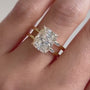 Cushion cut lab grown diamond ring with 4 prong setting