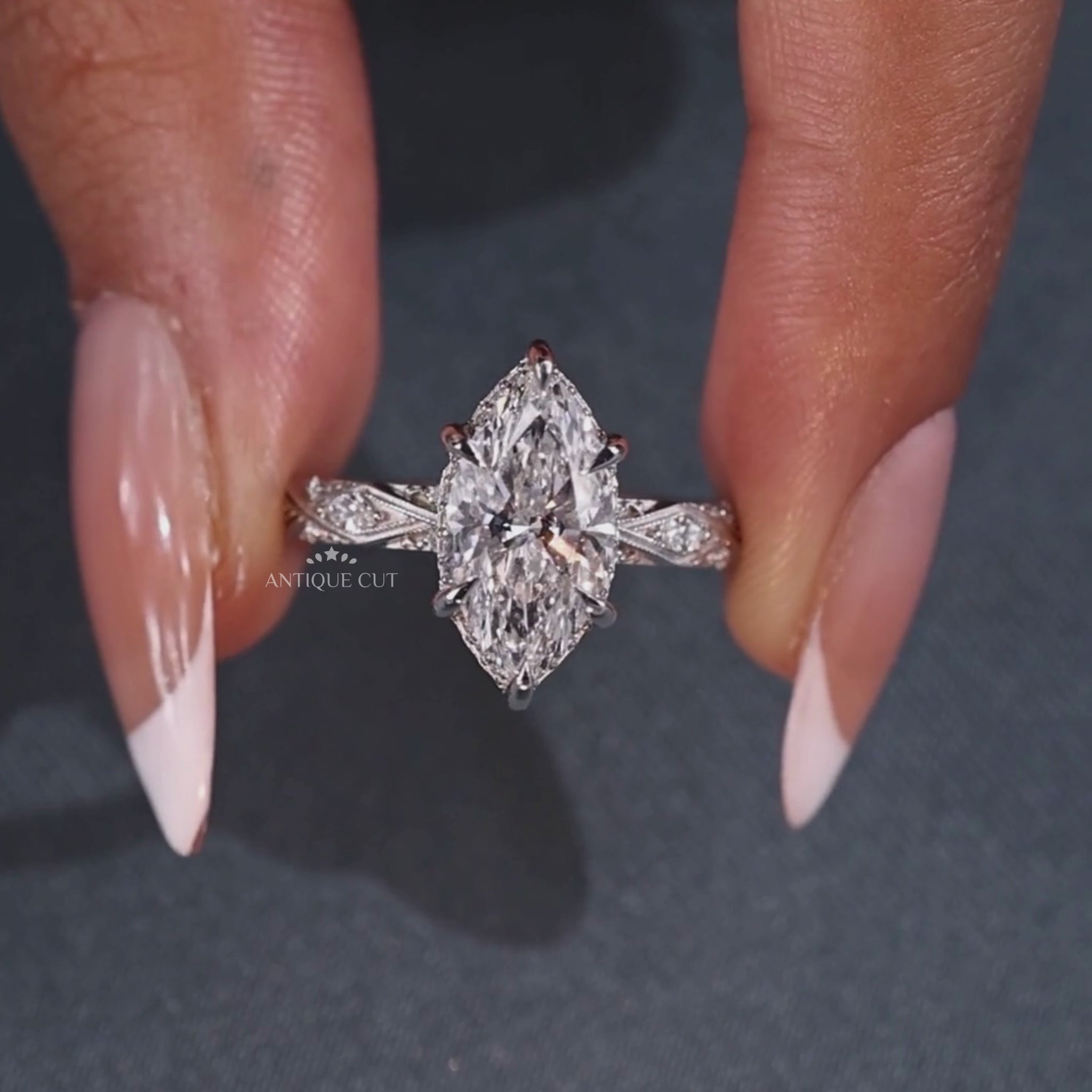 Vintage Marquise Cut Dimond Ring