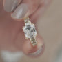 Lab Grown Asscher Cut Yellow Gold Engagement Ring With Baguette Side Stones