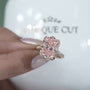 IGI certified pink radiant cut diamond ring pave band