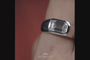 bezel set diamond ring with lab emerald